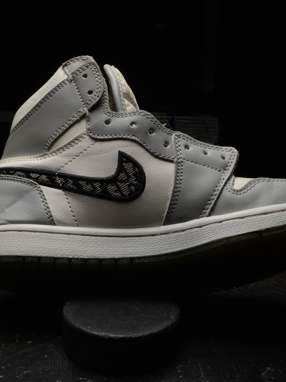 Nike Women's Dior High-Top Sneaker in White and Gray